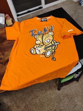 BKYS Rock’d Teddy Bear Graphic T-Shirt Orange Men’s M